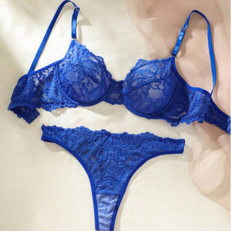 Floral Lace Underwire Lingerie Set for Women - Perfect for Underwear - Womenswear