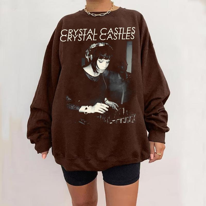 Crystal Castles Music Tour Shirt, 90s Crystal Castles Music Band Tee, Castles Alice Glass & Ethan Kath Tee, Doe Deer Song, Gift for Fans Cotton Fabric