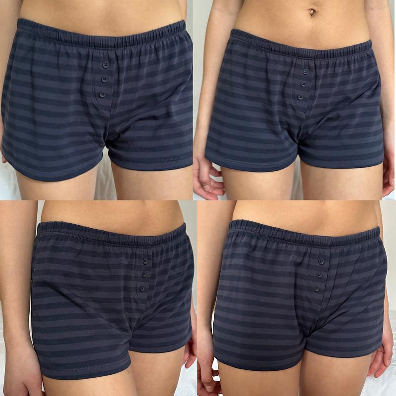 Women Summer Shorts Casual Cute Striped Print Elastic Short Pants for Vacation Beach Nightclub Streetwear