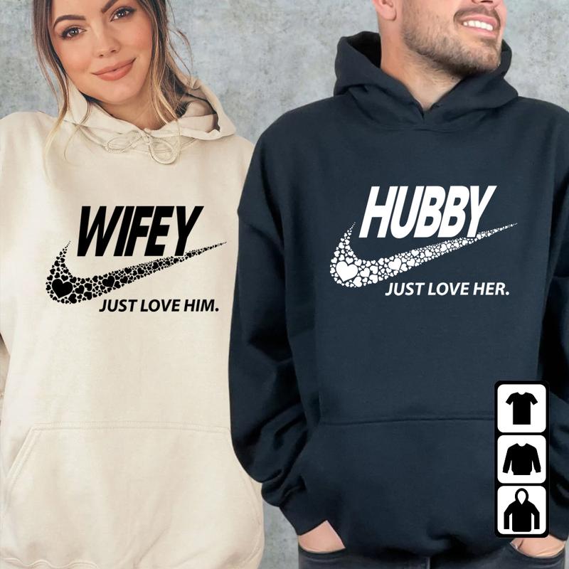 Hubby Wifey Just Love Him & Her Shirt, Married Couple Matching Shirt, Birthday Gift for Him, Birthday Gift for Her, Funny Husband Shirt