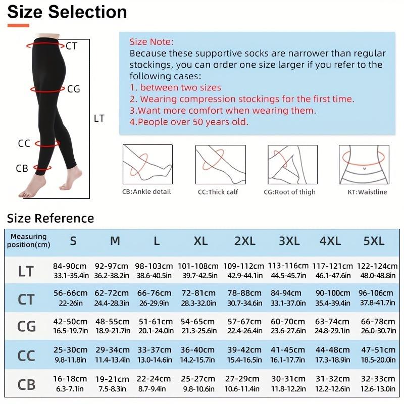 20-30mmHg Compression Support Tights, Opaque Footless Waist High Compression Stockings & Leggings for Women