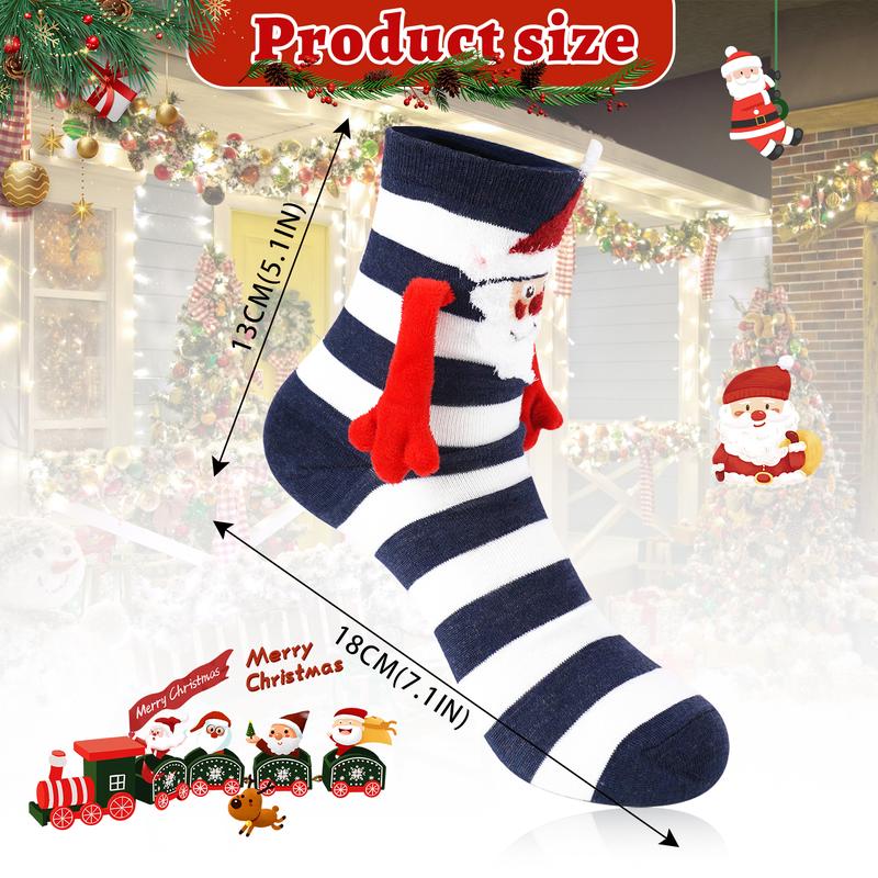 [Black Friday]Cyber Monday Christmas Gifts for Women 2 Pairs Funny Christmas Holding Hands Socks, Magnetic,Comfort,Stripe Cute Winter Socks for New Year Xmas Gift,Funny Gifts for Couples, Anniversary, Best Friends, Engagements, Teens,Womenswear