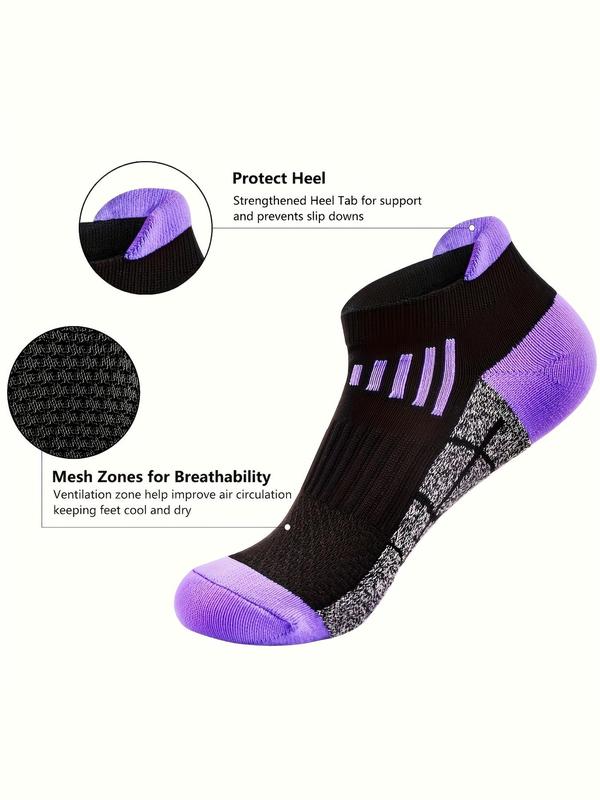 Women's Colorblock Ankle Socks, Casual Moisture Wicking Low Cut Socks, Soft Comfy Breathable Socks for All Seasons Daily Wear