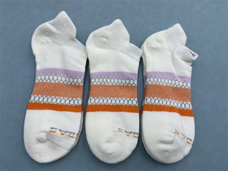 Bombas Women's 3 Pairs Streak Ankle Sock White Size M 8-10.5