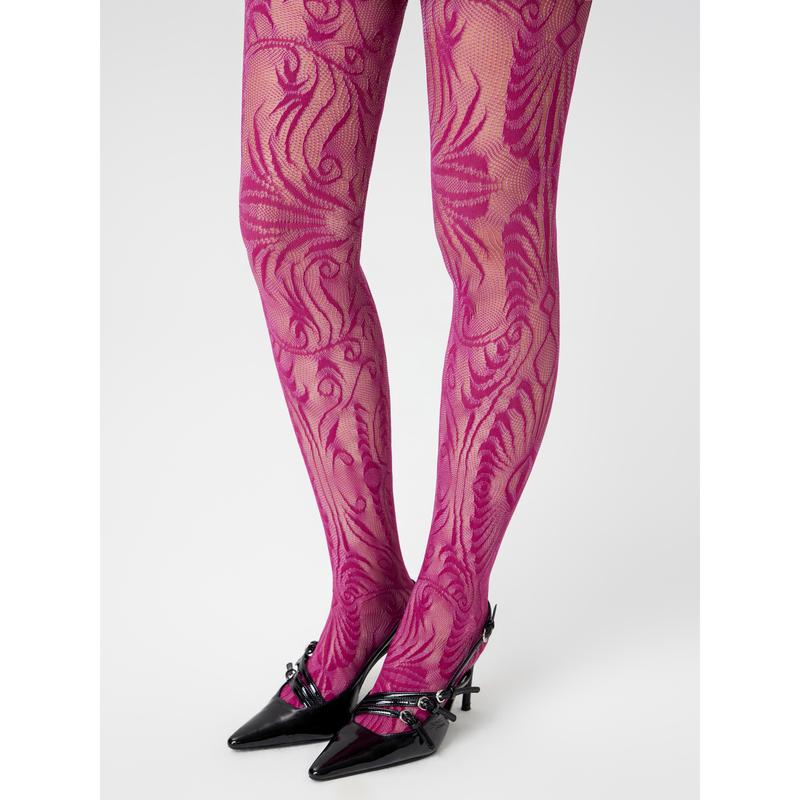 Cider [3 colors, size One Size-One Size] Floral Fishnet Tights