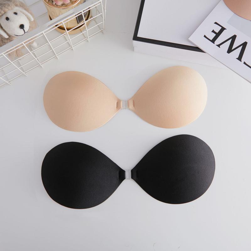 KISWON 2024 Newest Adhesive Bra Strapless Sticky Invisible Push up Silicone Bra for Backless Dress with Nipple Covers