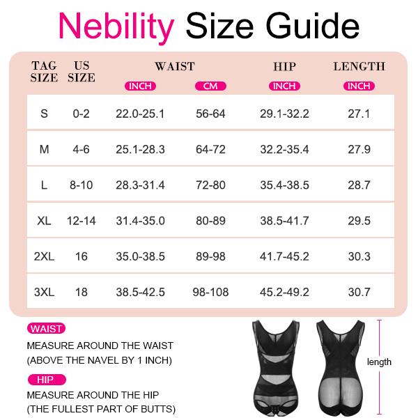 [Live Exclusive]Nebility Women's Bodysuit,Lady Shapewear for All Seasons Back To School