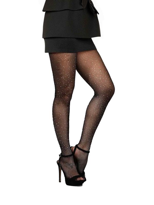 Women's 3 Pairs Glitter Fishnet Tights with Rhinestone Decor, 3 Pair Set Summer 2024 Sparkle Fishnet Pantyhose Stockings for Party Club, Women's Lingerie & Underwear