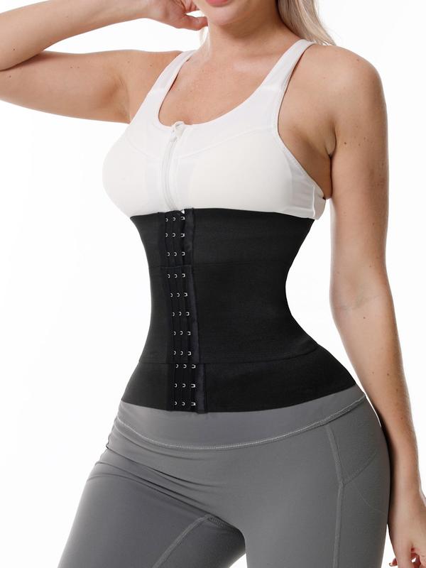 Women's Buckle Front Adjustable Waist Trainer, Basic High Stretch Compression Waist Cincher, Tummy Control Body Shaper, Lady Shapewear for Workout Gym