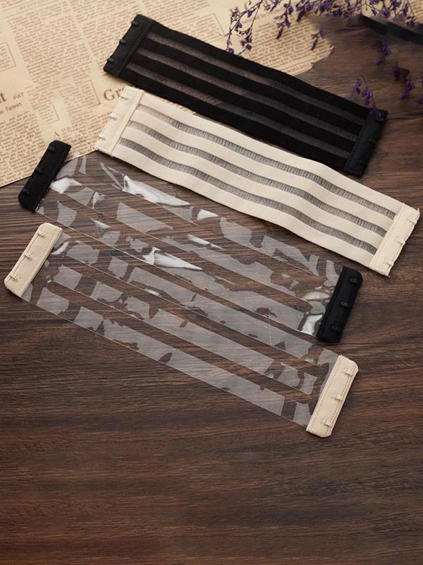 Women's 4pcs Plain Sheer Back Bra Extenders, Adjustable Transparent Bra Extender, Women Lingerie Accessories, Versatile Lingerie Accessories for Daily Wear