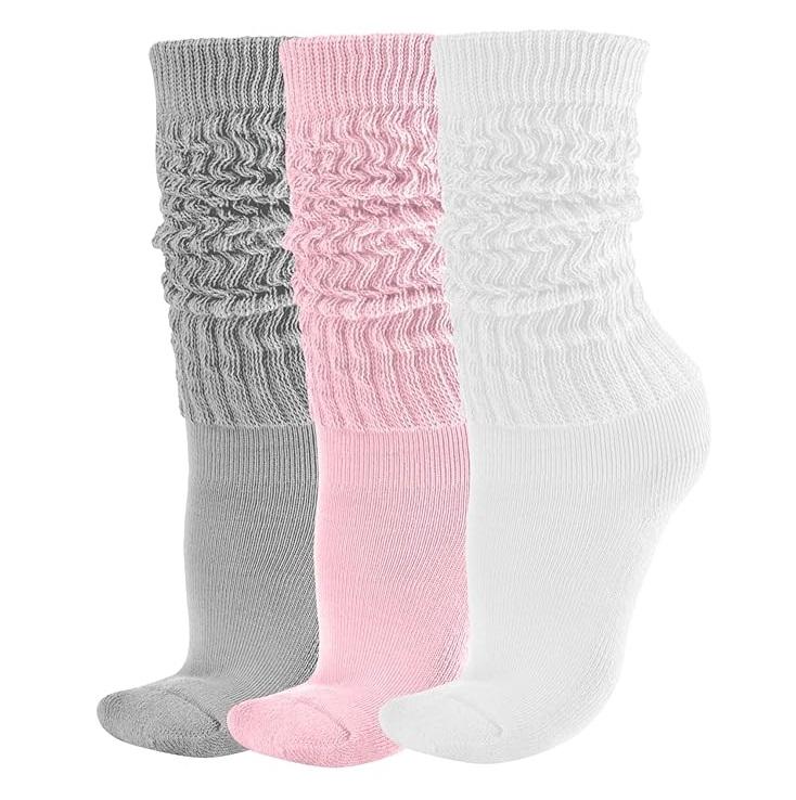 Slouch Socks for Women,Scrunchy Socks for Women,3 Pairs High Socks Women,Womens Socks,Socks for Women Socks Size 9-11