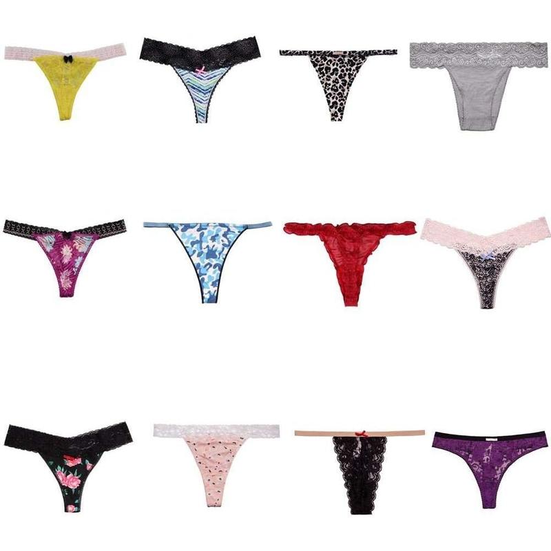 Sexy Thongs for Women,Variety of T-Backs 10 Pack Sexy Underwear G-Strings Lacy Undies Panties Tanga