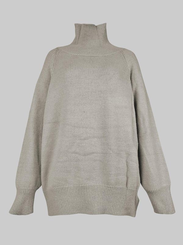 Women's Solid Raglan Sleeve Sweater, Casual Long Sleeve High Neck Jumper for Fall & Winter, Fashion Ladies' Knitwear for Daily Wear