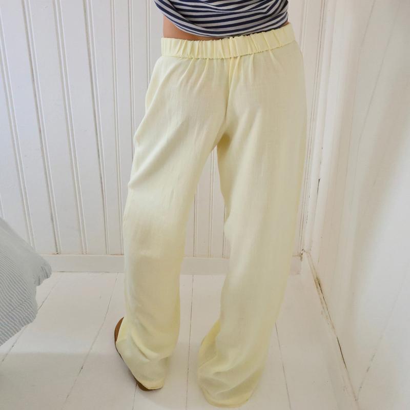 Womens Y2k Cute Lounge Pants Elastic Waist Solid Loose Striped Long pj Pants Pajama Bottoms Trousers