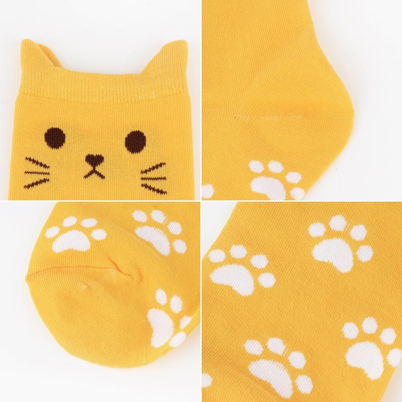 5 Pairs Women's Cat Socks Cat Gifts for Cat Lovers Cat Mom Gifts Cat Gifts for Women Teenage Girls Fabric Womenswear