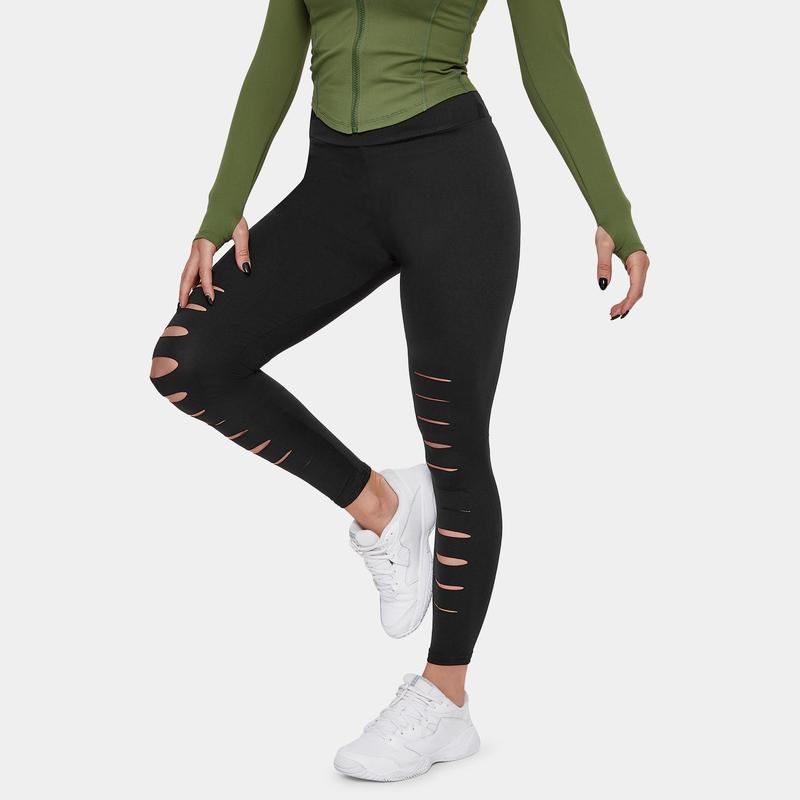 Halara High Waisted Ripped Solid Casual Leggings