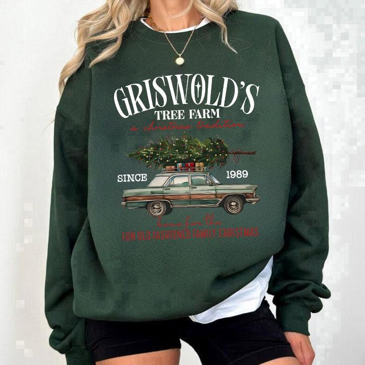 Griswold Christmas Tree Farm Sweatshirt, Christmas Family Shirt, Fun Old Fashioned Family Christmas Sweatshirt, Xmas Tree Farm Since 1989 Shirt, Griswold's Christmas Hoodie Womenswear Sweaters Tops Underwear Lady Comfort Crewneck