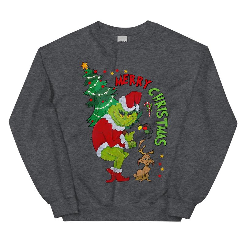 Grin And Max Christmas Tree Sweatshirt, Gr1nmas Family Shirt, Christmas Shirt, Holiday Sweatshirt, Gift for Xmas