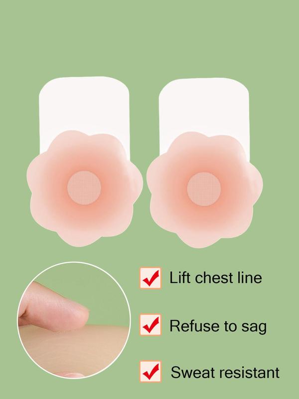 5 Pairs Plain Floral Shape Nipple Cover, Breathable Comfy Nipple Cover, Ladies Sticky Invisible Silicone Bra, Versatile Underwear Accessories for Women Ladies Girls