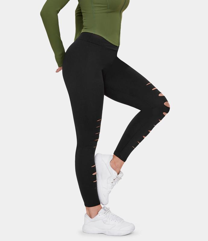 Halara High Waisted Ripped Solid Casual Leggings