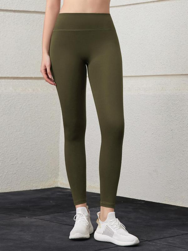 Women's Button Pocket High Waist Leggings, Casual Solid Color Skinny Pants, Ladies Summer Bottoms for Daily Wear