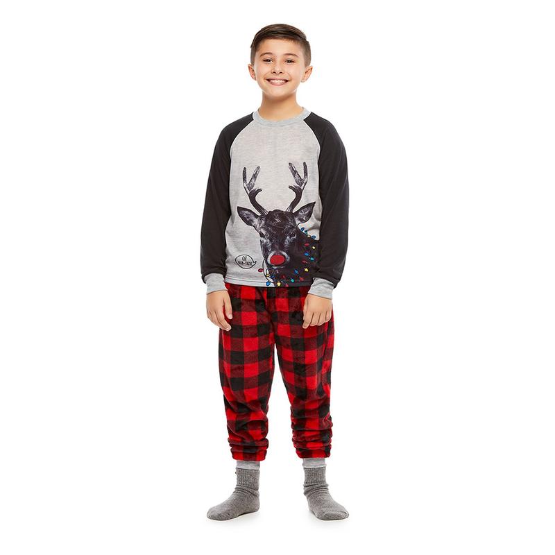 Calsunbaby Christmas Xmas Family Matching Set Pajamas Sleepwear Nightwear Kids Adult Deer Plaid Pyjamas