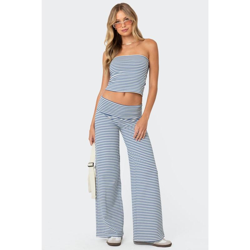 Lilah Striped Fold Over Pants