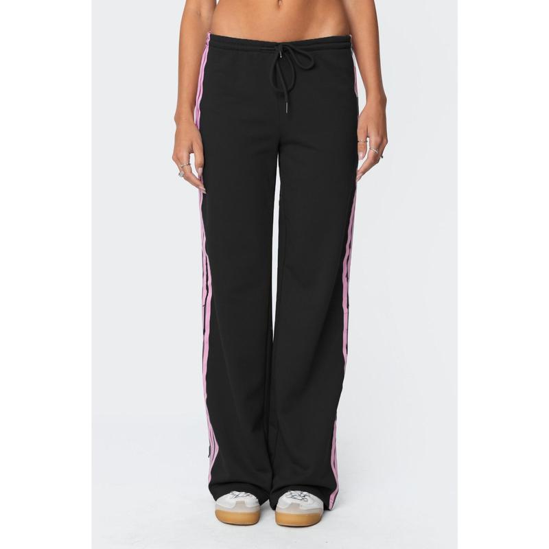 BlackFriday Womens Drawstring Sweatpants Side Striped Elastic Waistband Casual Pull On Long Pants