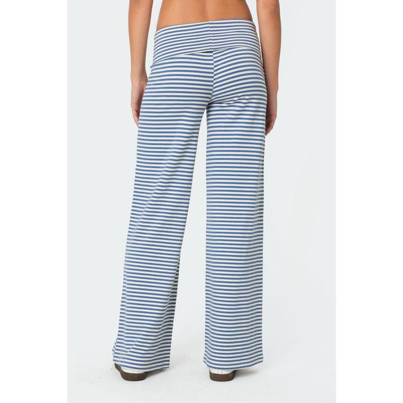 Lilah Striped Fold Over Pants