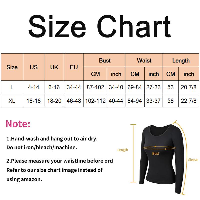 Women Ultra-Soft Seamless Thermal Long Sleeve Crew Neck Tops for Fall Winter Loungewear & Underwear, Women's Sleepwear Base Layer Stretchy