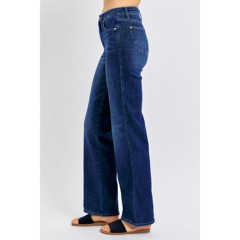 JUDY BLUE MID RISE TUMMY CONTROL CLASSIC STRAIGHT LEG JEANS