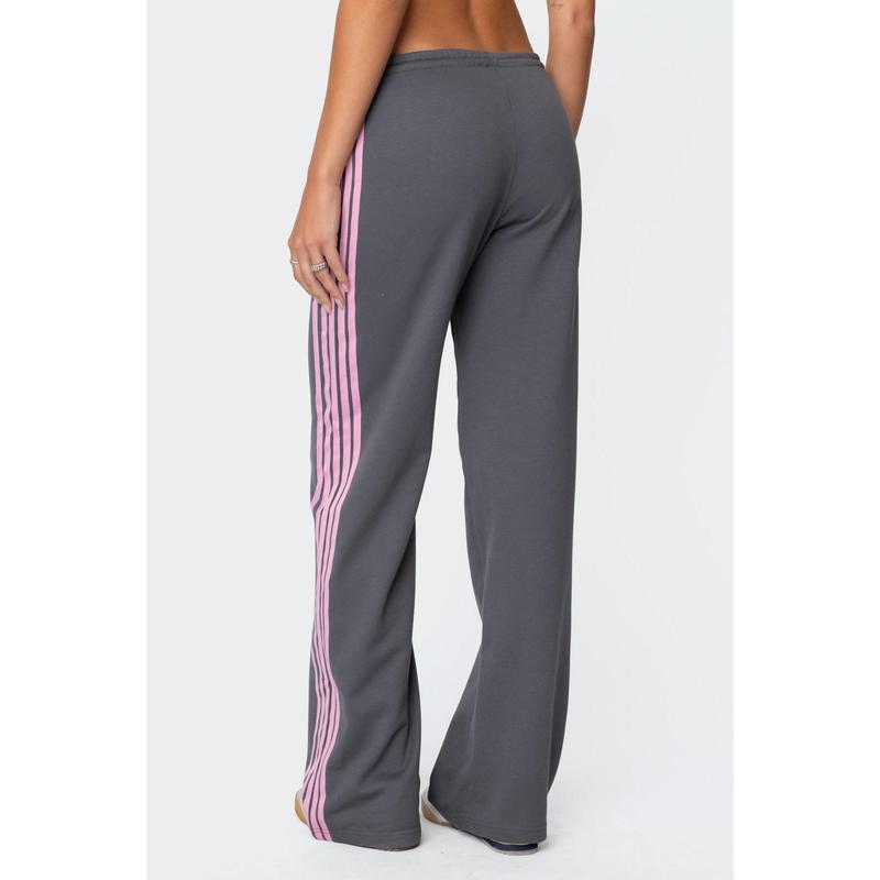 BlackFriday Womens Drawstring Sweatpants Side Striped Elastic Waistband Casual Pull On Long Pants