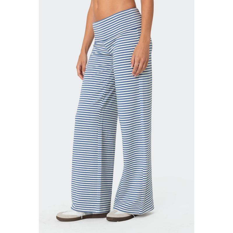 Lilah Striped Fold Over Pants