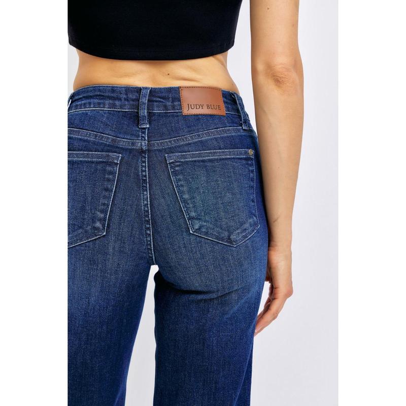 JUDY BLUE MID RISE TUMMY CONTROL CLASSIC STRAIGHT LEG JEANS