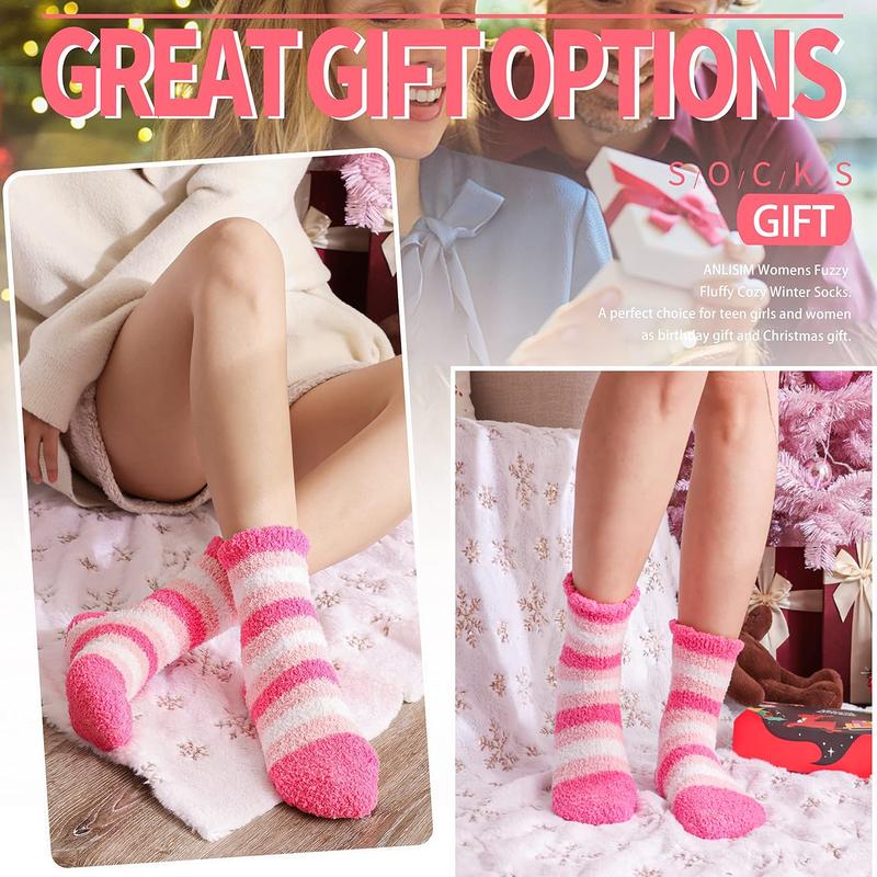 Womens Fuzzy Socks Cozy Fluffy Winter Cabin Slipper Warm Fleece Soft Thick Comfy Socks