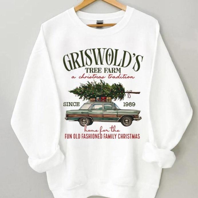 Griswold Christmas Tree Farm Sweatshirt, Christmas Family Shirt, Fun Old Fashioned Family Christmas Sweatshirt, Xmas Tree Farm Since 1989 Shirt, Griswold's Christmas Hoodie Womenswear Sweaters Tops Underwear Lady Comfort Crewneck