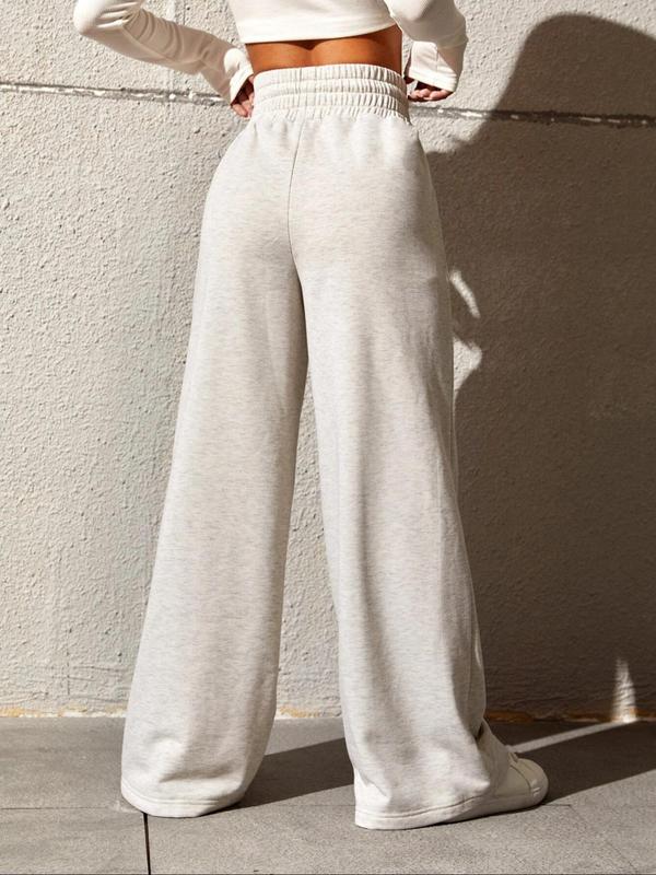 Women's Drawstring High Waist Wide Leg Pants, Casual Comfy Solid Trousers for Fall, Women's Bottoms for Daily Wear, Downtown Girl Clothes  Preppy 80s Clothes