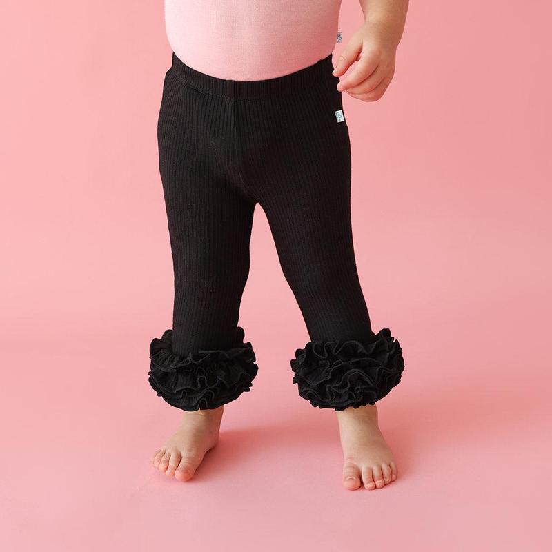 Black Ribbed Cha-Cha Leggings