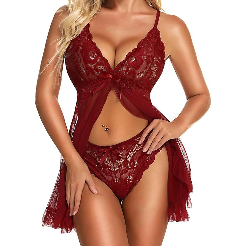 Lingerie for Sexy Nightwear Spaghetti Strap Nightgown Babydoll Chemise