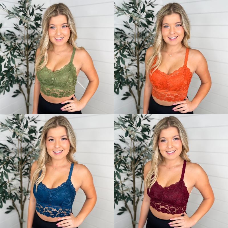 Fall Laced Back Padded Avery Mae Bralette - 11 colors!