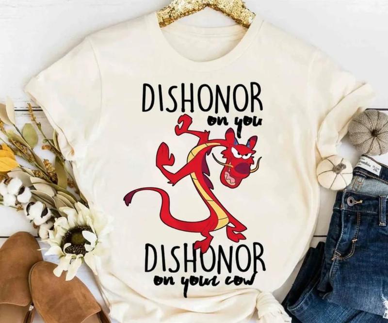 Funny Mushu Dishonor On Your Cow Shirt - Mulan-Inspired Design for WDW Matching Family Vacations Sweatshirt, Hoodie, Comfort Colors