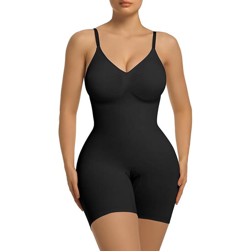 SHAPERX Bra Free Tummy Control Shapewear Mid Thigh Body Shaper with Removable Pads