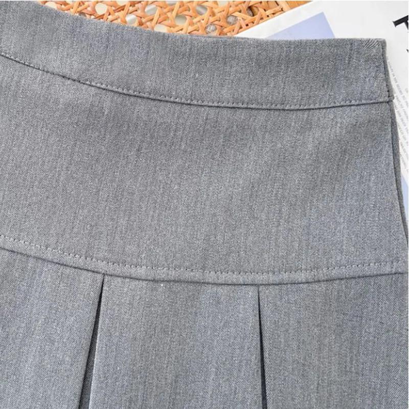 Pleated Skirt Women Gray Pretty Style Fashion Jk Harajuku Mini Skirt Sweet Uniform A-Line High Street Summer School Dress Womenswear Bottom