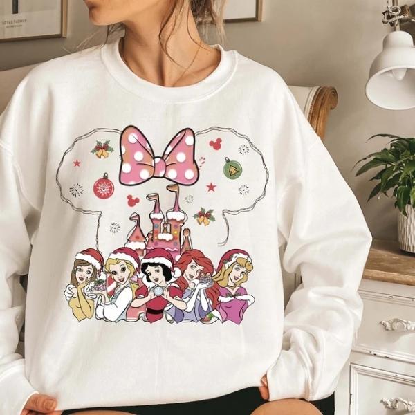 Disneyyy Princess Christmas Sweatshirt, Girls Matching Christmas Sweater, Disneyyy Trip Holidayyy Top, Familyyy Xmas Apparel