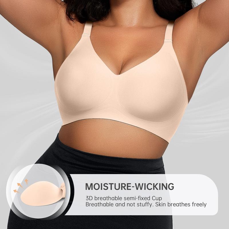 OEAK Women Comfortable Push Up Bras Wireless Seamless Full Coverage Bra Buttery Soft Everyday Tshirt Bra Convertible Bra