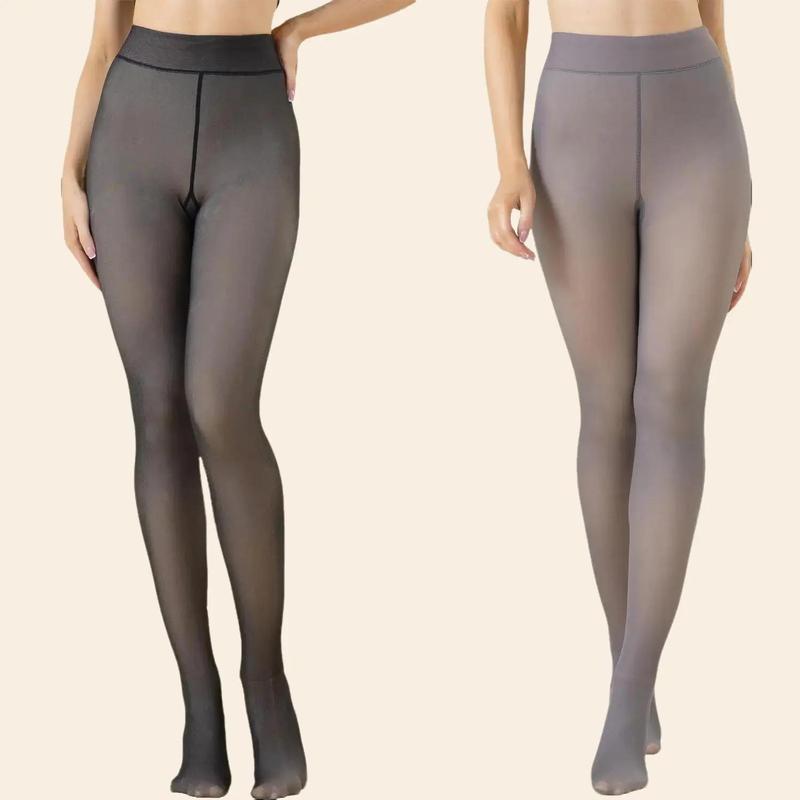 Urban Diction Fleece Lined Tights Womenswear, 2 Piece Pack Thermal Thick Lady Pantyhose Leggings