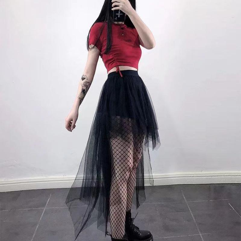 Irregularly cut gauze skirt, black color, sexy and charming, a must-have skirt for birthday , carnival , and Halloween, can be worn in spring, summer, autumn, and winter, and can be matched with any top in your wardrobe! Bottom Womenswear  Festival Lady