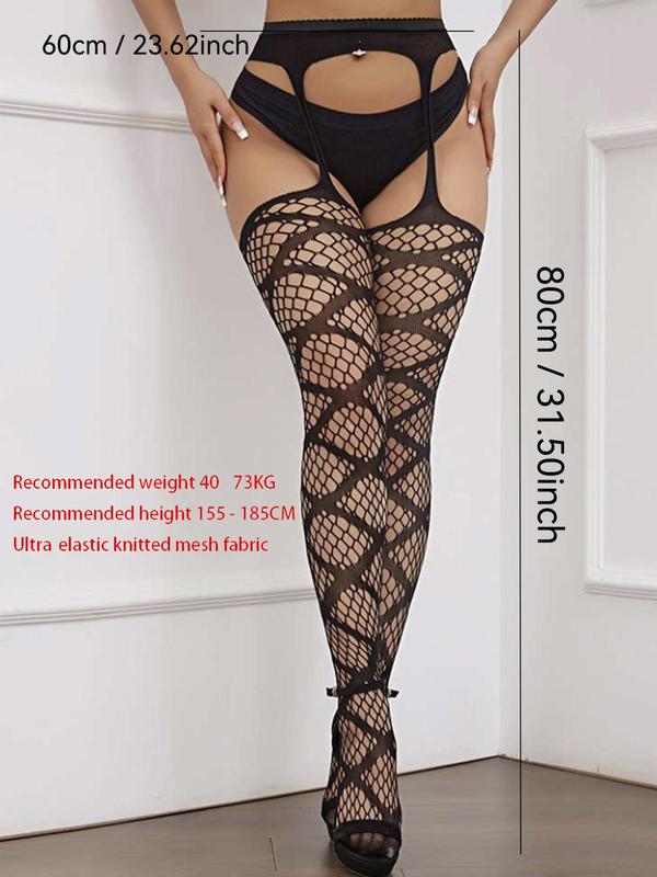 Women's 3 Pairs Plain Fishnet Tights, Summer 2024 High Waist Breathable Comfort Sheer Pantyhose for Lady Daily Wear, Womenswear Underwear for Summer