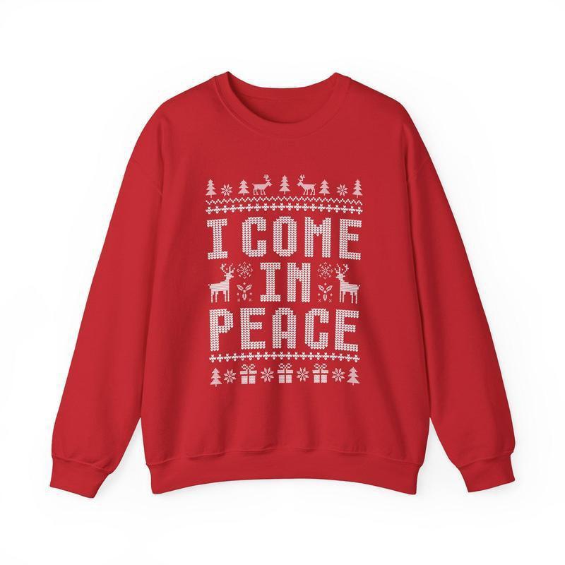 Matching Couples Christmas Sweatshirts, Funny Couple Christmas Sweatshirts, I Come in Peace Sweatshirts