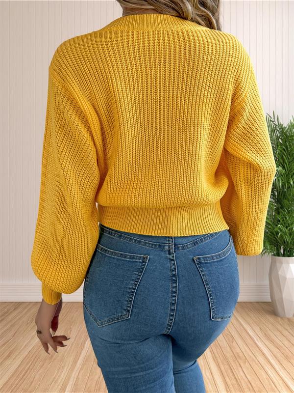 Women's Cable Knit Drop Shoulder Sweater, Casual Long Sleeve Round Neck Jumper for Fall & Winter, Fashion Ladies' Knitwear for Daily Wear